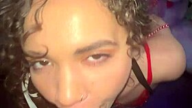 Oh, Curly Nympho Gets Facial!