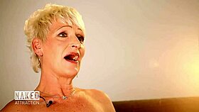 Can this blonde contestant win the German Naked Attraction game?