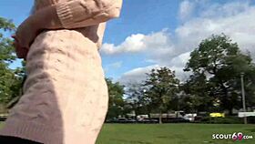 German scout says, Jennifer, let's fuck at this street casting.