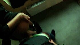 Shy teen Rina in glasses gets bent over for hardcore fucking on stairway, cumshot dripping from shaved pussy