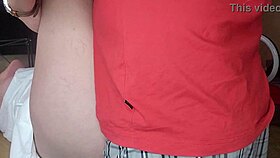 Amateur brunette babe gets creampie in shaved pussy