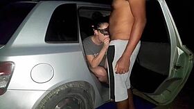 Brazilian Amateur Housewife Exhausts Herself On Big Black Cock In Public Street While Waiting At Red Light