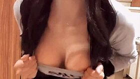 busty asian ladyboy in crossdressing quietly masturbates in this cute solo video.