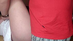 Amateur brunette babe gets creampie in shaved pussy