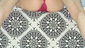 red lingerie teasing natural tits