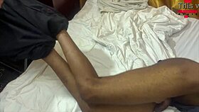 Big ass babe loves watching cum on her laps! 😍