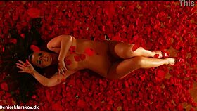 Denise Klarskov Plays Her Wet Pussy In Red Roses