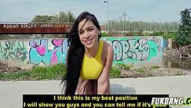 Oily anal fucked in public