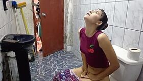 They spied on me in the bathroom, and I couldn't resist when I pulled out my cock.