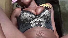 Curvy woman masturbates with huge cucumber in homemade solo scene