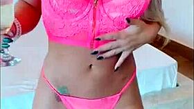 Blonde with big tits and ass excites