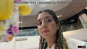 i'm so horny doing a crazy cumwalk in the public shopping mall after blowjob in toilet