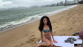 Babe Can I Cum On Your Tits - Public Cock Flashing On The Beach