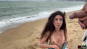 Babe Can I Cum On Your Tits - Public Cock Flashing On The Beach