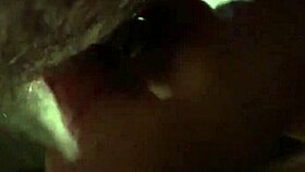 Sexy Chinese girl performs close-up handjob on big cock