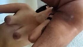 My wife gives a wet and messy blowjob after getting rough fucked then dominates him in amazon position