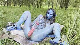 avatar monika fox big prolapse hard dildo anal and pussy fuck squirt in nature free