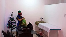 is the latina nurse caught decorating the doctors office and flashing while getting super sexy and hot?