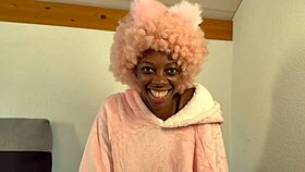 hot black girl anal play gets anal creampie from white lover