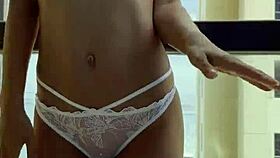 I feel gorgeous Monika Fox slipping into sexy lingerie and posing seductively