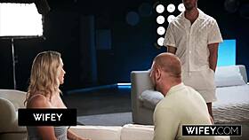 wifey cock hungry blonde hotwife sadie rose gets creampied in front of hubby