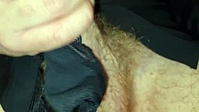 Find the thong at home, cock in mouth, crazy cumshot in shirt and tie