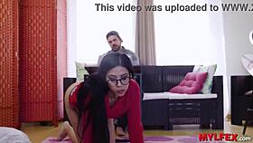 sweet spanish milf gets confronted by boy of the house