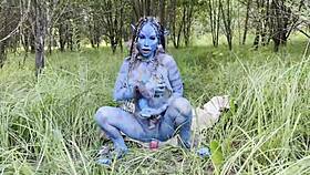 avatar monika fox big prolapse hard dildo anal and pussy fuck squirt in nature free