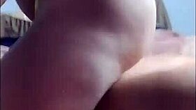 Old woman rides until cum from young guy