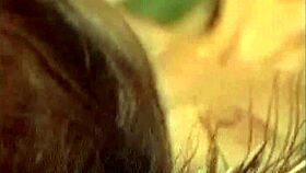 What goes around cums around, she whispered during our masked retro session with hairy pussy play.