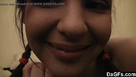 dagfs - cute petite pigtail teen teases on her webcam with striptease excitement!