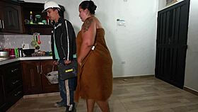 plumber fucks hot girl at work