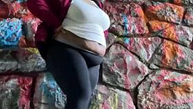 sexy bbw remi gets creampied in a tunnel