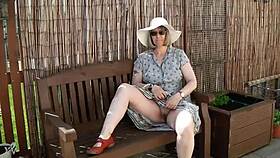 Naughty Girl Getting Naked in the Garden