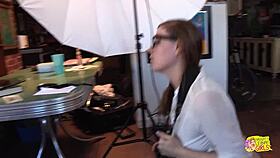 the photo sessions turned into a lesbian softcore session where they masturbated their wet pussies