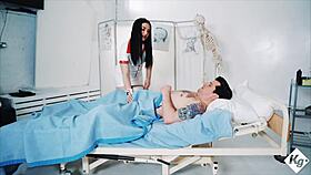 exotic fetish nurse uses her hands and mouth to cure patient's chronic issue in hospital