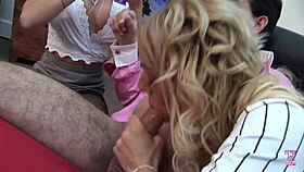 The perverted boss hardcore drills his two blonde secretaries on the desk 💥