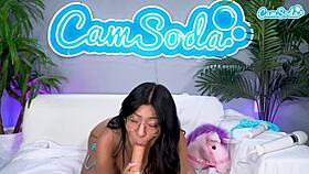 Hot Latina teen masturbates with multiple dildos on webcam