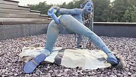 avatar monika fox big prolapse hard dildo anal and pussy fuck squirt in nature free