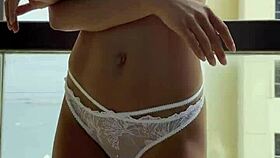 I feel gorgeous Monika Fox slipping into sexy lingerie and posing seductively