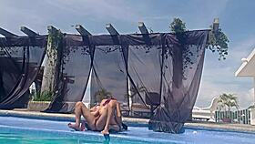 this happens when someone skips the swimsuit at the pool