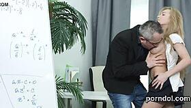 natural gets teased and poked by her older lecturer