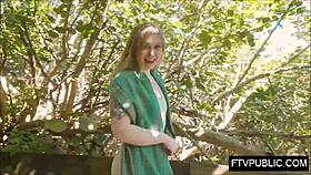 Krissy Knight is masturbating in the public park, flashing everyone