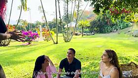 He discovers his girlfriend's infidelity with her best friend but they reconcile in a threesome