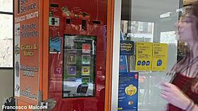 'how big is your monster cock?' the cute european girl asks before bending over for rimjob and swallow