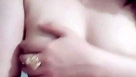 check out this sexy girl in glasses showing off her hot body all by herself 😏