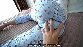 stepdaughter seduces stepdad by watching porn with door open - step daughter begs for creampie