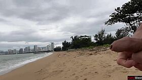 Public flashing leads to cum on tits