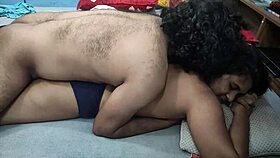 Horny desi couple kisses deeply, undresses slowly, plays with juicy boobs