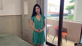 the caregiver faced discipline on the public balcony with foot service and intense activity